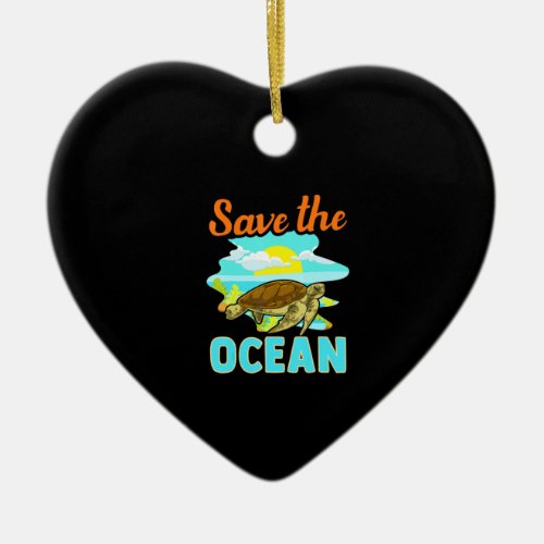 Save  Ocean Sea Turtle Biologist Turtles Marine Ceramic Ornament