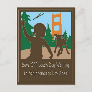 Save Off-Leash Dog Walking Areas Senator Feinstein Postcard