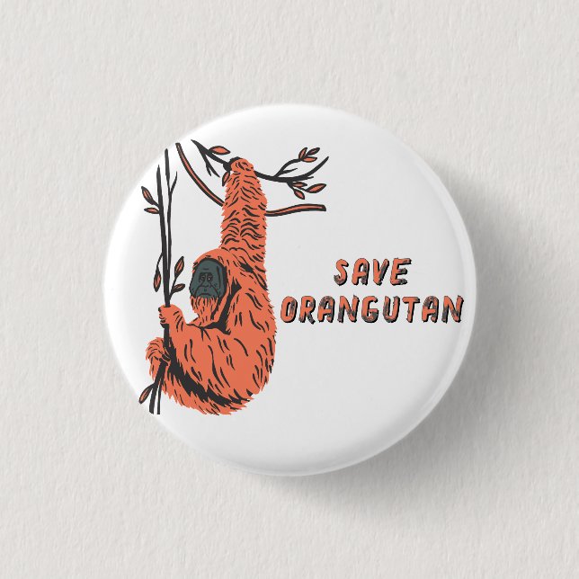 Save Orangutan Explorer | Kids Outdoor Award Button (Front)