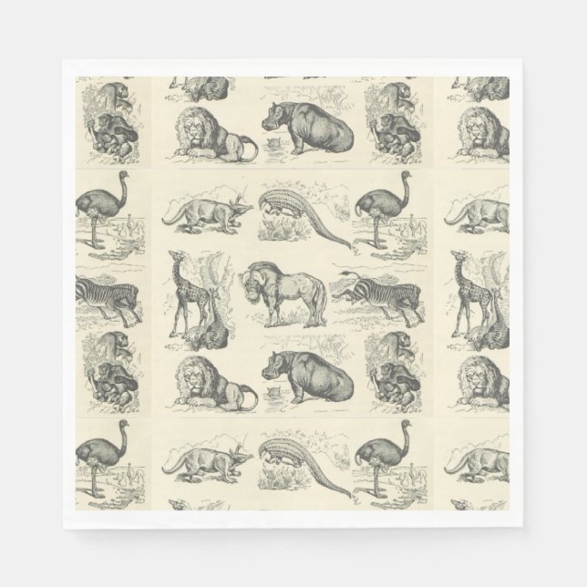 Save our Amazing Lovely African Animals Paper Napkins (Front)