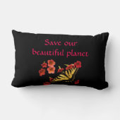 Save Our Beautiful Planet Butterfly Flowers Pillow (Back)