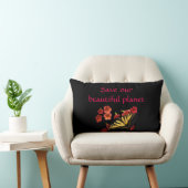Save Our Beautiful Planet Butterfly Flowers Pillow (Chair)