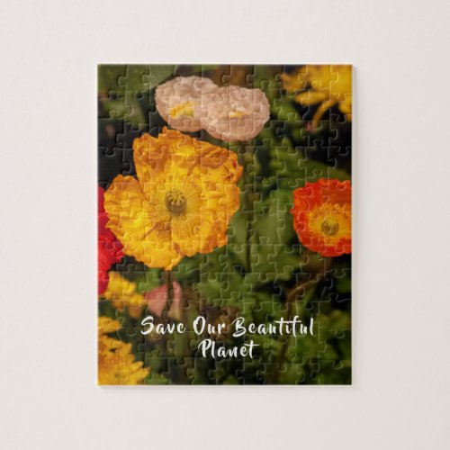 Save Our Beautiful Planet Protect Floral Flowers  Jigsaw Puzzle