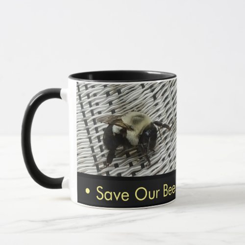 Save Our Bees _ Bee On Wicker Chair Mug