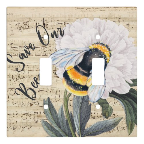 Save Our Bees Collage Light Switch Cover