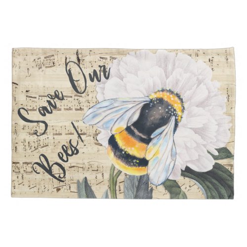 Save Our Bees Collage Pillowcase