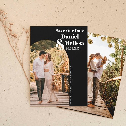 Save Our Date Arch Photo Typography Wedding Save The Date