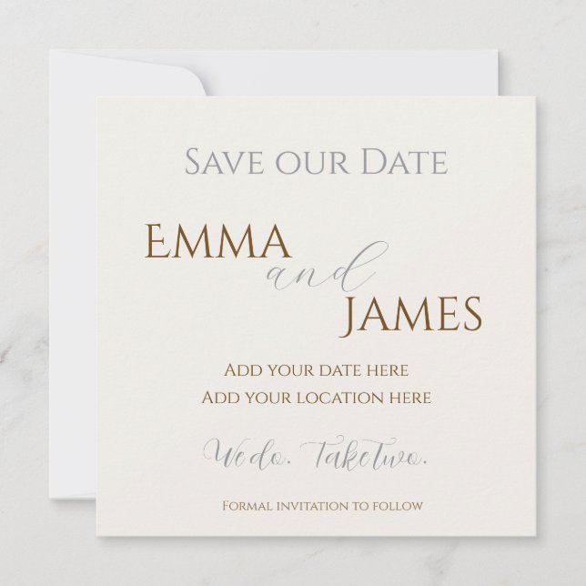 Save our Date Card minimalist 7 elegant (Front)