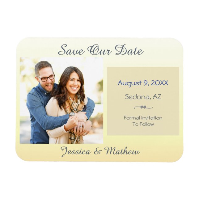 Save Our Date, DIY Photo & Info Magnet (Horizontal)