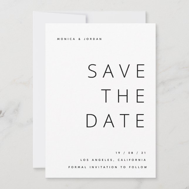 Save our Date elegant minimalism Save The Date (Front)