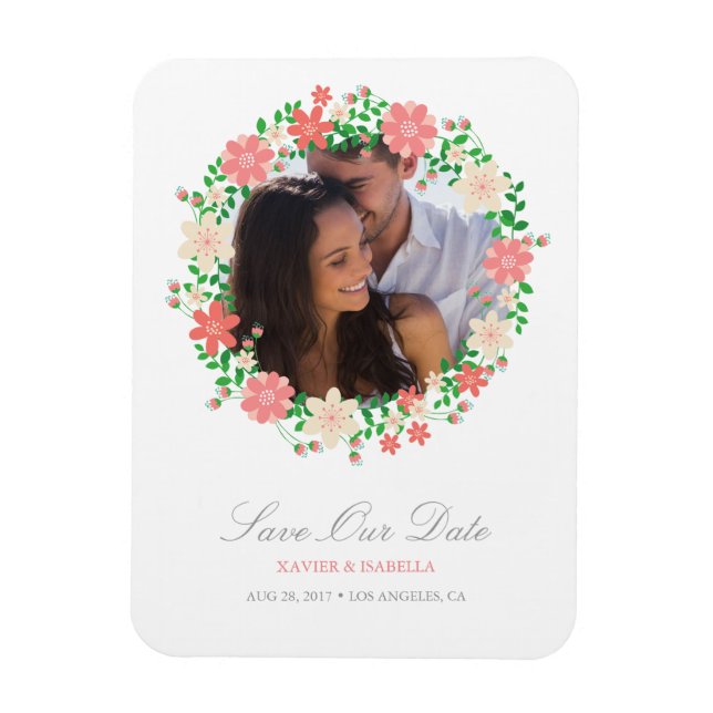 Save Our Date | Floral Wreath Magnet (Vertical)