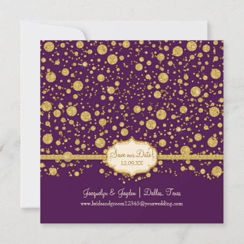 Save our Date Gold Leaf Glitter Confetti Polka Dot Save The Date