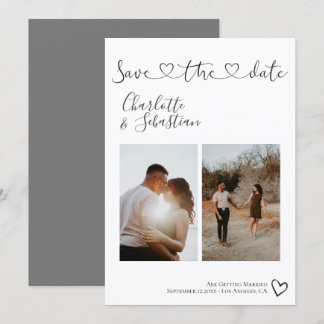 Save Our Date Handwritten Heart Personalized Photo Save The Date
