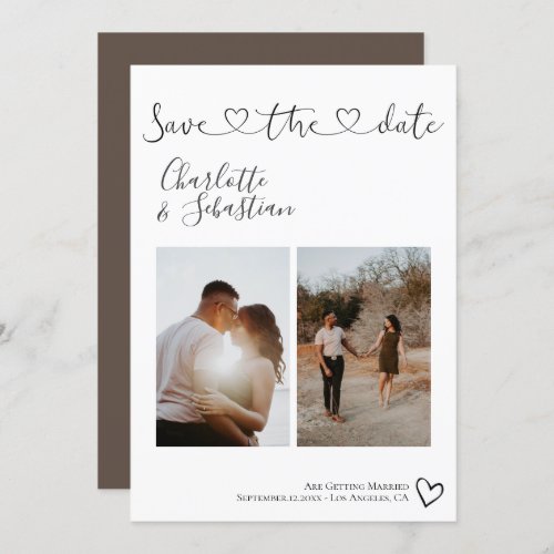 Save Our Date Handwritten Heart Personalized Photo Save The Date
