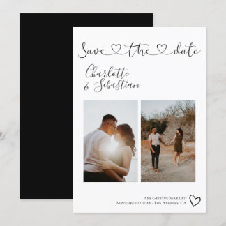 Save Our Date Handwritten Heart Personalized Photo Save The Date