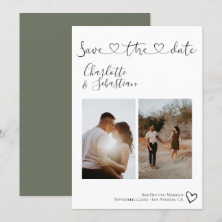 Save Our Date Handwritten Heart Personalized Photo Save The Date