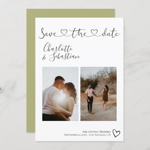 Save Our Date Handwritten Heart Personalized Photo Save The Date