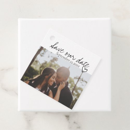 Save Our Date Handwritten Personalized Photo Favor Tags