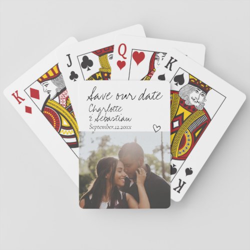Save Our Date Handwritten Personalized Photo Poker Cards