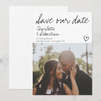 Save Our Date Handwritten Personalized Photo Save The Date
