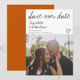 Save Our Date Handwritten Personalized Photo Save The Date