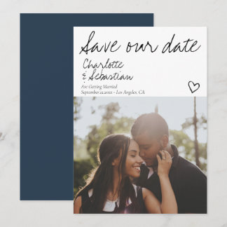 Save Our Date Handwritten Personalized Photo Save The Date