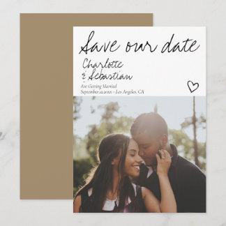 Save Our Date Handwritten Personalized Photo Save The Date