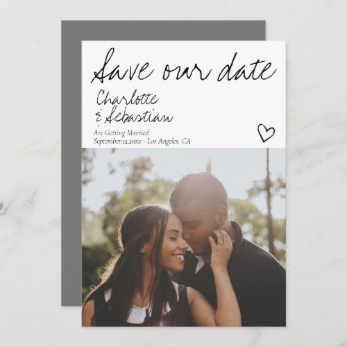 Save Our Date Handwritten Personalized Photo Save The Date