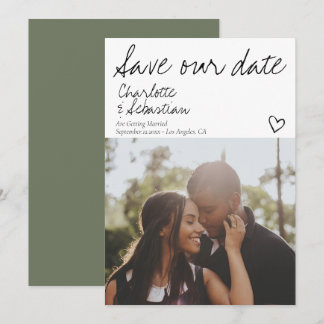 Save Our Date Handwritten Personalized Photo Save The Date