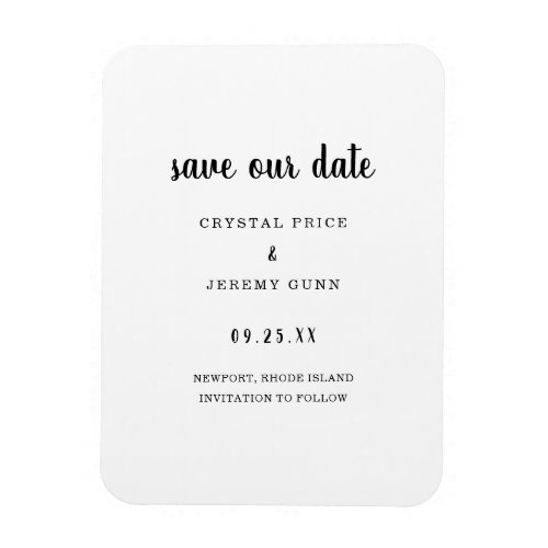 Save Our Date Minimalist Wedding Save the Date Magnet