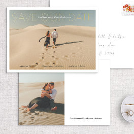Save Our Date Modern Name Foil Detail Photo Card