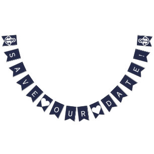 Save Our Date Nautical Bunting Photo Prop Flags