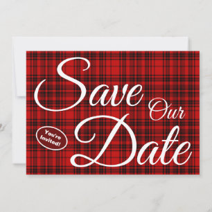 Save Our Date Newly Weds White Typography Checker Invitation