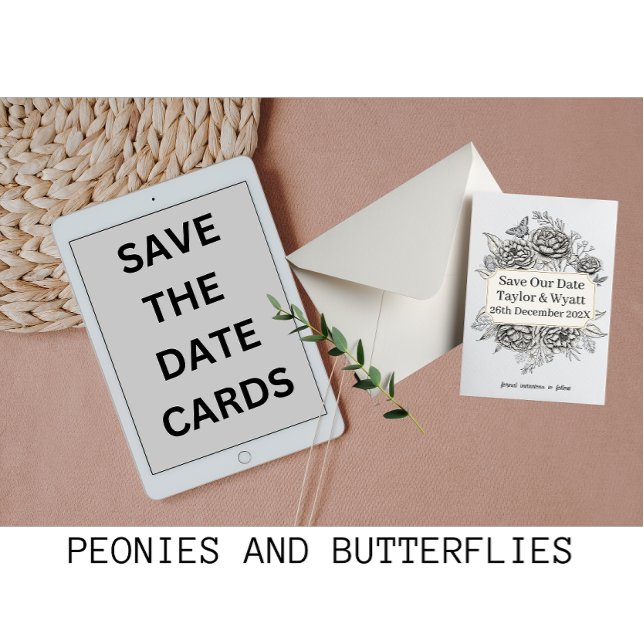 Save Our Date Peonies Wedding Announcement (Creator Uploaded)