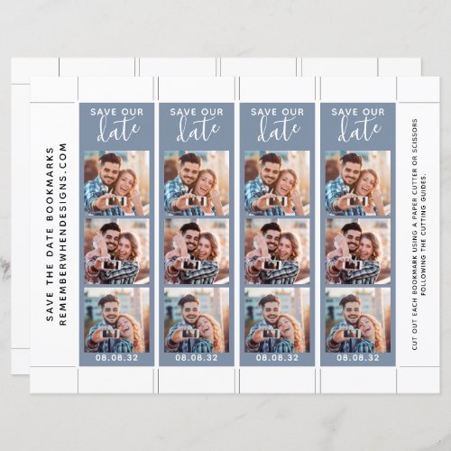 Save Our Date Photo Bookmark Template