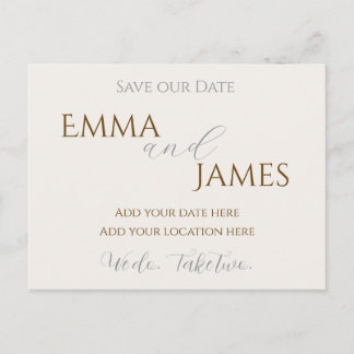 Save our Date Postcard minimalist