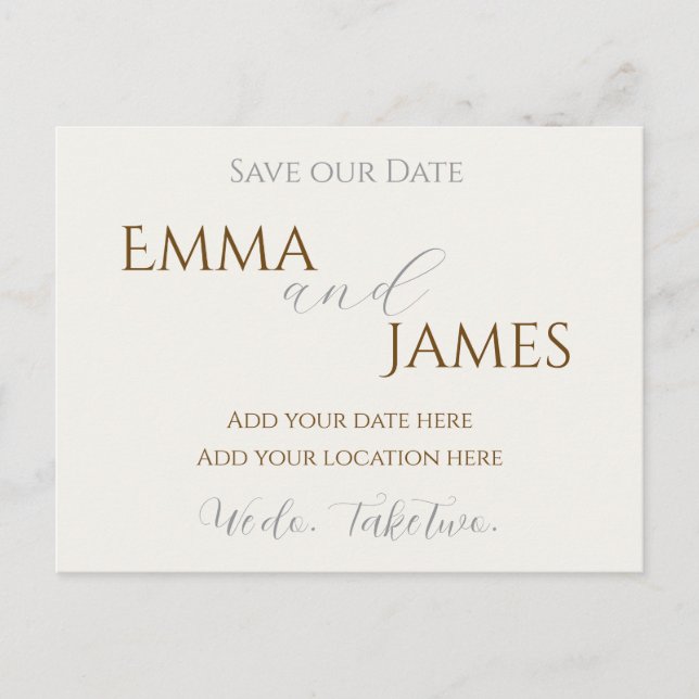 Save our Date Postcard minimalist and elegant (Front)