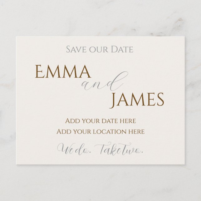 Save our Date Postcard minimalist & elegant (Front)