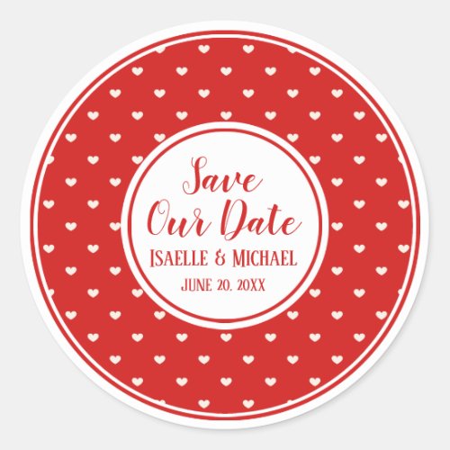 Save Our Date Red and White Envelope Seal