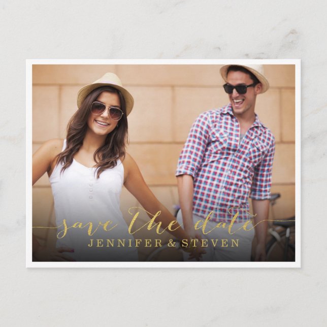 SAVE OUR DATE | SAVE THE DATE GOLDEN ANNOUNCEMENT (Front)