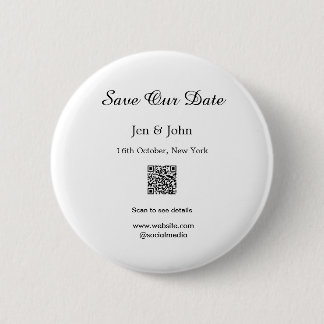 Save our date Scan QR for details name date webite Button