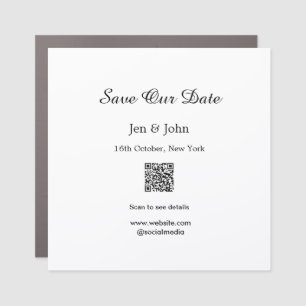 Save our date Scan QR for details name date webite Car Magnet