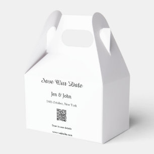Save our date Scan QR for details name date webite Favor Boxes