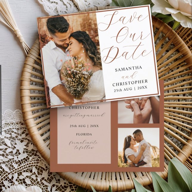 Save Our Date Terracotta Budget 3 Photo Wedding (Creator Uploaded)