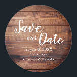 Save our date Wood Print Wedding Favor Magnet<br><div class="desc">Introducing our "Save our Date Wood Print Wedding Favor Paper Magnet, " a truly unique and charming way to announce your special day and set the tone for your rustic wedding. These round magnets not only capture the essence of your wedding theme but also make for practical and delightful favors...</div>