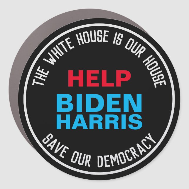Save Our Democracy Help BIDEN HARRIS Car Magnet (Front)