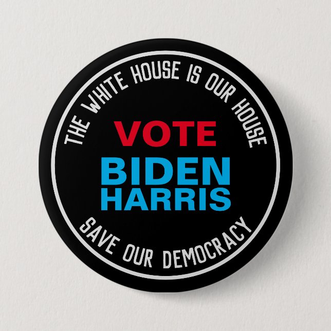 Save Our Democracy Vote BIDEN HARRIS Campaign Button (Front)