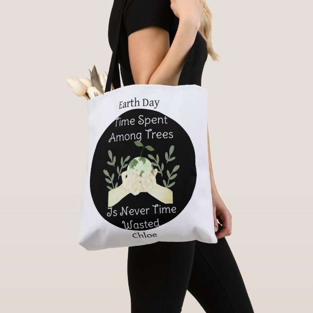 save our earth, earth day, love earth, personalize tote bag (Close Up)