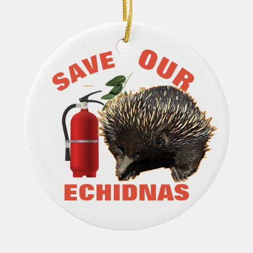 Save Our Echidnas Ceramic Ornament