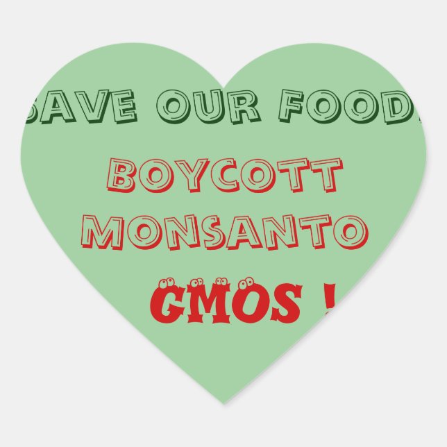 Save Our Food! Heart Sticker (Front)
